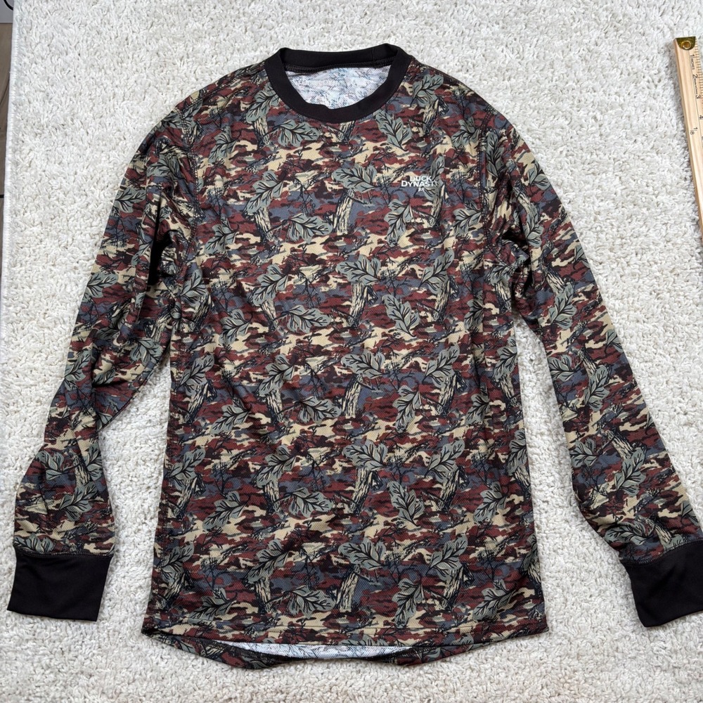 Duck Dynasty Camo Long Sleeve Shirt Men's Size M Polyester Hunting Outdoors‎